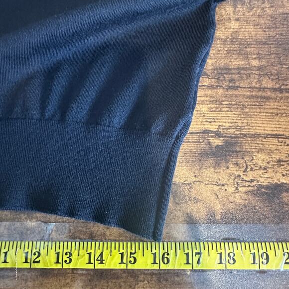 Wool Blend Crew Neck Sweater Mens Medium Navy Blue Academia Preppy Travel EUC - Picture 6 of 8